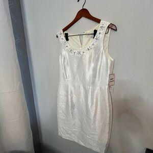 Nipon Boutique Shimmering White Mini  Dress , NEW